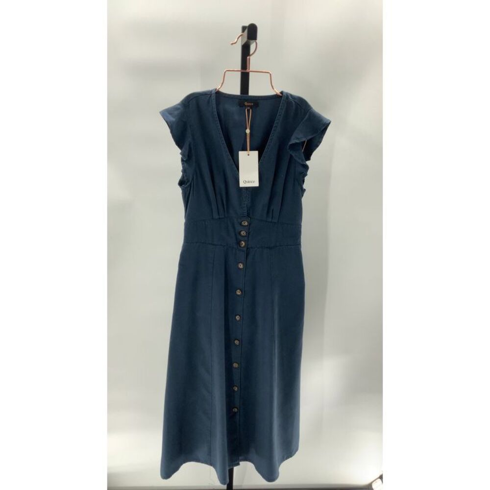 Quince Blue Button-Down Dress